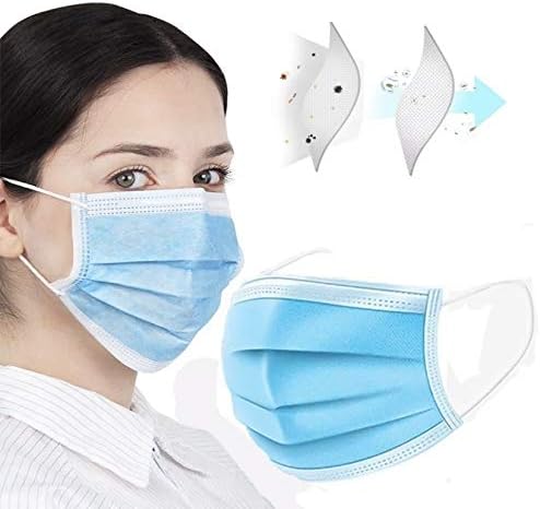 50Pcs Disposable Filter Mask 3 Ply Earloop Medical Dental Surgical Hypoallergenic Breathability Comfort Breathable Beauty Medical Dust Mask