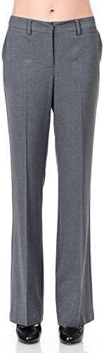Maryclan Career Women's Office Work Pants with Detail Waistband (Large, Charcoal)