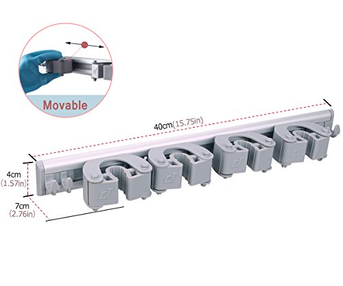 image for DayBuy Mop Broom Holder-Broom Wall mounted Hooks- Free Combination Rub