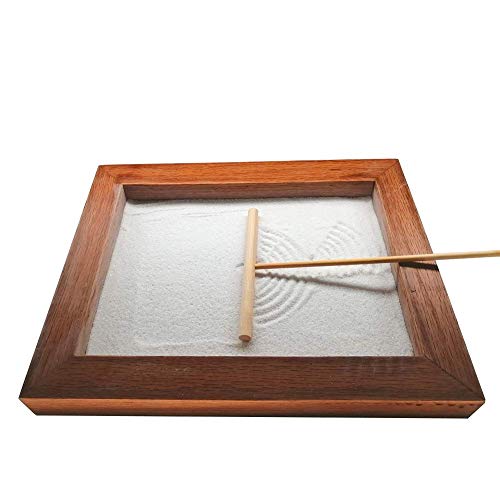 Gallop Chic Zen Garden Tools Set - Mini Desktop Sand Box Accessories - Miniature Rake Kit with Bamboo Holder for Rock Garden, Meditation & Relaxation Home or Office Decor, Great Gift idea