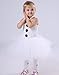 Tutu Dreams New Years Eve Party Snowman Costume for Toddler Girls with Red Scarf (5-6X,White)