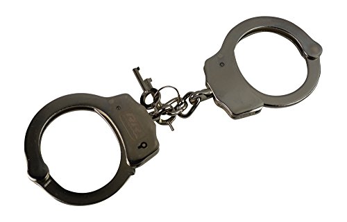 Rogue River Tactical Heavy Duty Police Style Double Lock Professional Grade Silver Chained Handcuffs - Thumbnail 2