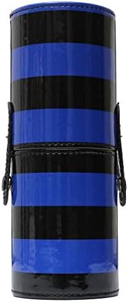 Makeup Brush Empty Holder Round Pen Cosmetic Tool PU Leather Cup Container Portable Travel by Stcorp7 (blue)