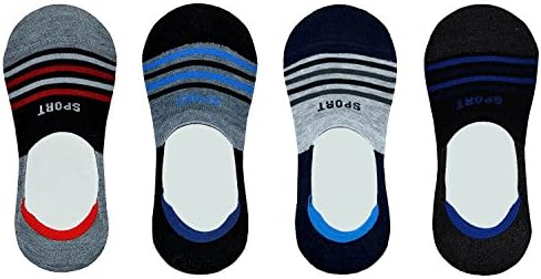 Mercerised Cotton Socks For Men, Women, Boys & Girls No Show Socks with Anti Slip Silicon System Loafer Socks For Daily Use & Sports - Pack of 4 (Assorted Colour) - Invisible / Loafer Socks