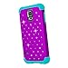 Galaxy S5 Case, EC™ Studded Rhinestone Case, Hybrid Gel Dual Layer Diamond Bling Crystal Cover for Samsung Galaxy S5 / SV / i9600 (A Purple/Teal)