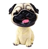 OZUKO Pug Bobblehead Mini Puppy Dog Figurine Car Dashboard Decoration Nodding Shaking Head Toys for Kids Room