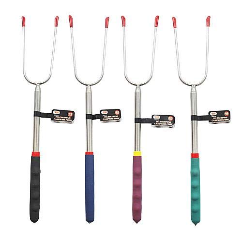 Set of 4 Campfire Forks 60″ Retracted to 18″, Extended to 60″ Roasting Sticks hotdog weenie marshmallow, Roasting Cookware for Families Scouts, Camping roasting sticks – Perfect for fire pits and cam