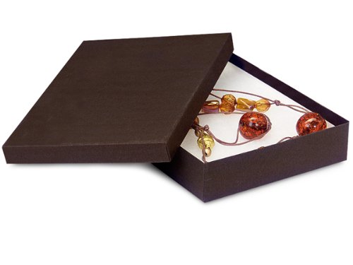 Chocolate Brown Cardboard Jewelry Gift Boxes, Set of 10