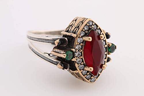 Amazon.com: Turkish Handmade Jewelry Reversible Marquise Cut Emerald ...