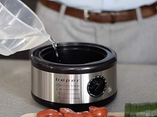 Beper - Cuiseur à Vapeur Multicombustion de 5L, Économiseur d'Espace, Minuterie de 60 minutes, Cuisson à la Vapeur Saine, Puissance 400-500W - Argent / Noir - Cuisine A Vivre Beper - Cuiseur à Vapeur Multicombustion de 5L, Économiseur d'Espace, Minuterie de 60 minutes, Cuisson à la Vapeur Saine, Puissance 400-500W - Argent / Noir