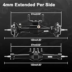 INJORA +4mm Diamond Axles with Lay Down Servo Mount