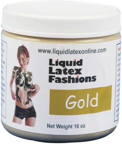 Liquid Latex Fashions Ammonia-Free Body Paint, Metallic Gold, 16-Ounce Jar