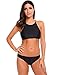 Ekouaer Womens Tankini 2 Pieces High Neck Bikini Swimsuit Halter Bathing Suits S-XXL
