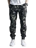 OCHENTA Men's Slim Fit Casual Twill Chino Drawstring Jogger Pants #1235 Army Camo 38