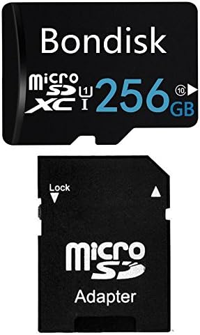 256GB Micro SD Bondisk SDXC TF Memory Card High Speed Class 10 With Micro SD Adapter (256GB, Black)