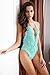 Rozegaga Women's Sexy Deep V Halter Lingerie Lace Babydoll Sexy Tight One Piece Onesize Green
