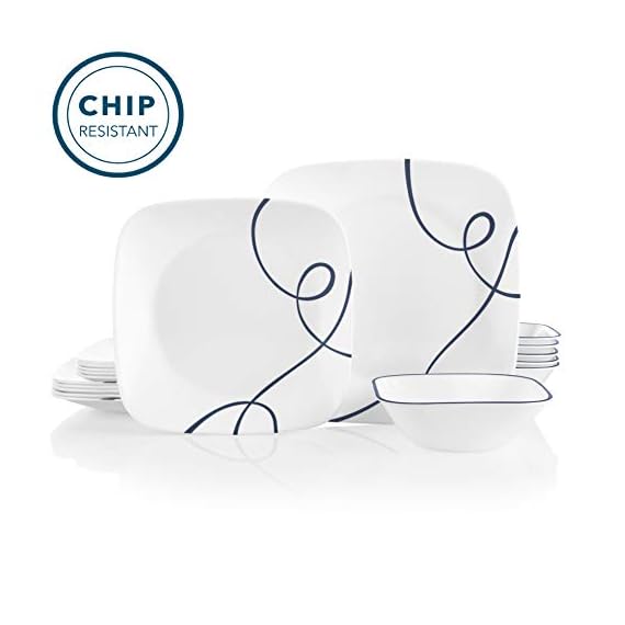 Corelle Service for 6, Chip Resistant Dinnerware Set, 18Piece, Lia LAVORIST