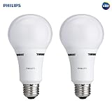 Philips LED 3-Way A21 Frosted Light Bulb: 1600-800-450-Lumen, 2700-Kelvin, 18-8-5-Watt, E26D Medium Screw Base, Warm White, 2-Pack