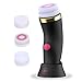 GLAMFIELDS Facial Brush Waterproof Electric Facial Cleansing Brush Skin Cleaner, USB Rechargeable Face SPA beauty for Deep Scrubbing, Gentle Exfoliating & Removing Blackhead with 3 Brush Heads (Black)