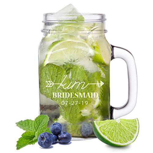 2 Bridesmaid+Mason+Jar+Tumbler+Cups
