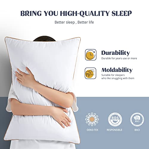puredown® Goose Feathers and Down Alternative Pillows, Premium Medium