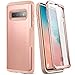 YOUMAKER Case for Galaxy S10, Built-in Screen Protector Work with Fingerprint ID Rose Gold Heavy Duty Protection Full Body Shockproof Cover for Samsung Galaxy S10 6.1 Inch - Rose Gold/Pink
