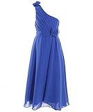 Fashion Plaza Girl's A-line Chiffon One Shoulder Flower Girl Dress for Wedding K0032