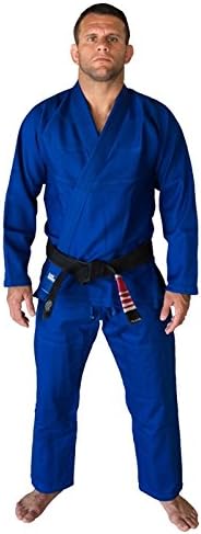 Blank Kimonos Pearl Weave BJJ Gi - Blue w/Free White Belt