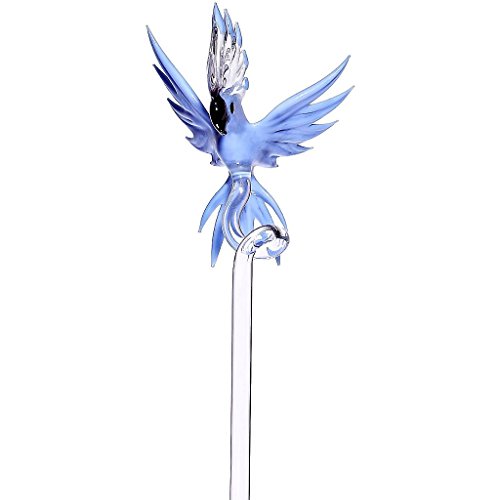 CRISTALICA Exklusiver Handgeformter Orchideenstab Rankhilfe Kakadu Hellblau H ca. 44 cm Handgeformt in Deutschland – Bild 5