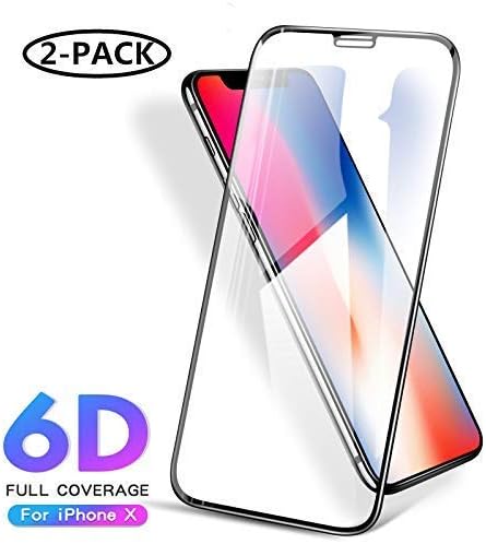 [2-Pack]iPhone X/Xs Tempered Glass Screen Protector - 2.5D 9H Premium Scratch Resistant Protector Film with Installation Kit compatible for iPhone X/Xs [Face ID Full Protective, Support 3D Touch] An