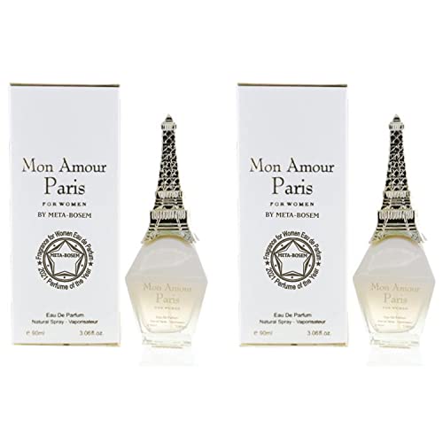 META-BOSEM Mon Amour Paris Eau de Parfum Natural Spray for Women, Wonderful Gift, Fresh Scent Fragrance, Casual and Formal Use, a Classic Bottle, 3.4 Oz/100Ml (Pack of 2)