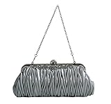 Ellis Womens Vintage Satin Pleated Envelope Evening Cocktail Wedding Party Handbag Clutch (16 Colors)