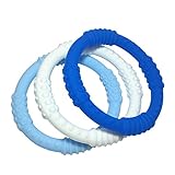 Teething Ring 3 Pack - mooi baby - Baby Teething Rings - BOY Baby Teether - 100% Silicone Infant Teether - No BPA - Non-Toxic - Soothing Gums - Teether Bracelet - Sensory Rings - Baby Teether Rings