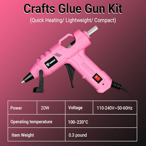 DEKOPRO Hot Glue Gun: 20W Mini DIY Silicone Glue Gun with 30 Glue Sticks for DIY Art Office School Packaging Repair Home