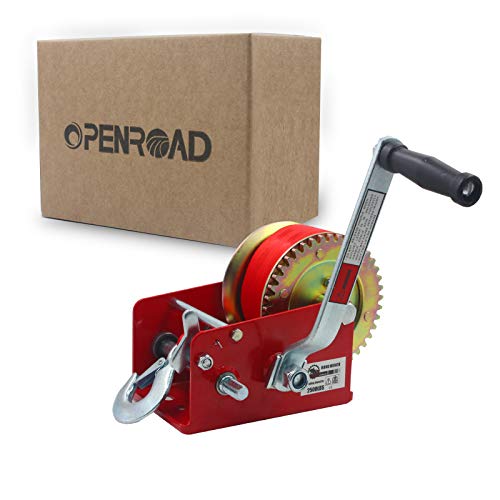 OPENROAD Boat Winch 2500lbs Hand Winch, with 32ft Red Strap and 2 Speed switchable, for Boat Trailer Towing Winch… - Image 7