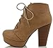 Soda Women's Agenda Ankle Lace Up Platform Chunky Heel Ankle Bootie