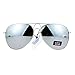 Airforce Mens Oversize Classic Officer Metal Rim Aviator Sunglasses Silver Mirror