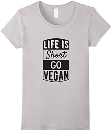 Womens Happy Vegan Gift T-Shirt  Medium Silver
