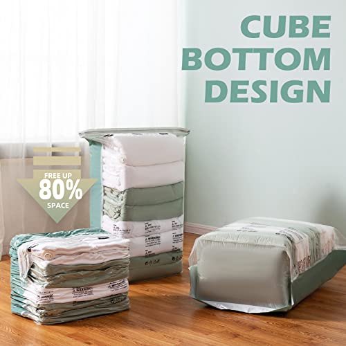 TAILI Vacuum Storage Bags Jumbo Cube 6 Pack Forest Green Style Spave
