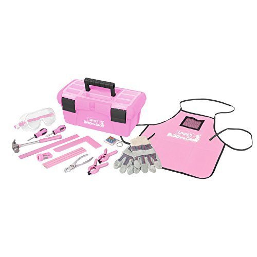 Lowe's Build and Grow 16 Piece Child's Tool Set with Pink Toolbox
