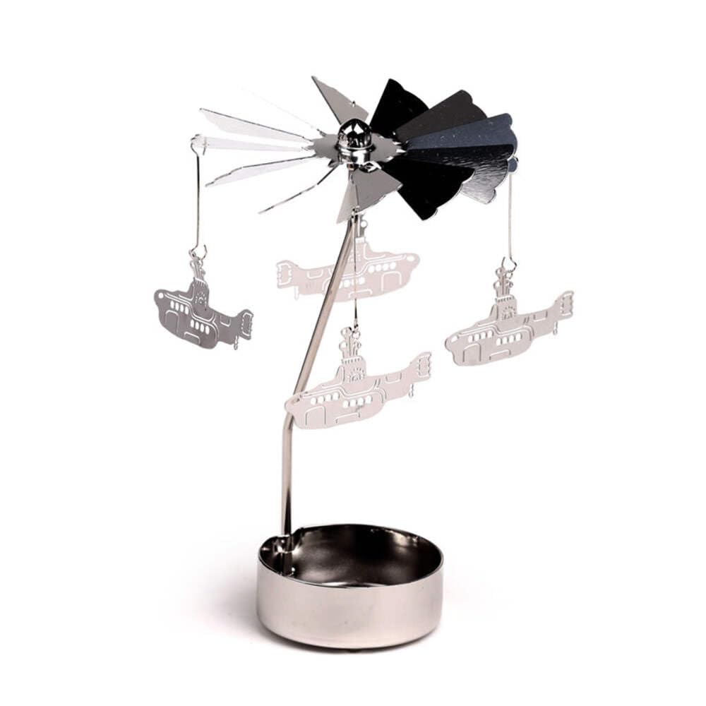 Puckator The Beatles Yellow Submarine Carousel Spinning Tea Light Candle Holder - Christmas Candle Carousel Spinner - Rotary Rotating Tea Light Candle Holder Angel Chimes Table Room Decoration Decor