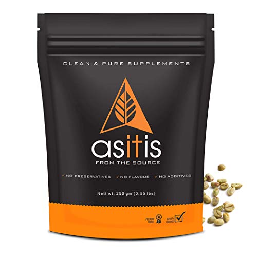 Asitis Nutrition AS-IT-IS Green Coffee Beans for Weight Loss 250gm | 100% Natural &amp; Unprocessed | Unroasted Coffee Arabica