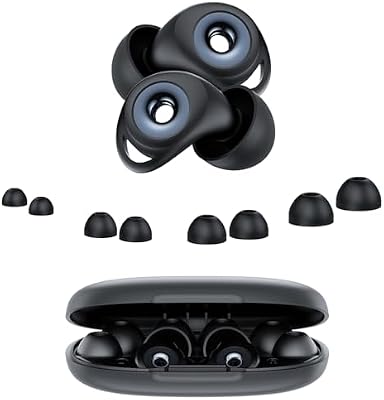 Tampões para os ouvidos com ruído de sono, 45dB de cancelamento de ruído, 4 tamanhos (XS/S/M/L)