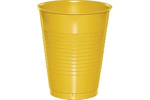 Creative Converting 28102181 20 Count Touch of Color Plastic Cups, 16 oz, School Bus Yellow