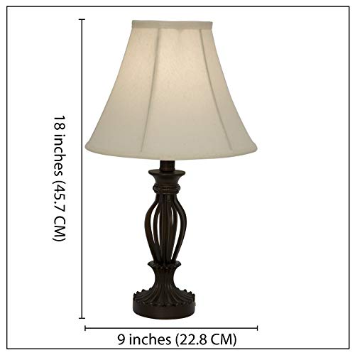 Light Accents, Iron Table Lamp - 18.5 Inches Height, Traditional Iron Scrollwork Table Lamp for Bedrooms, Table Lamps for Living Room, Bronze