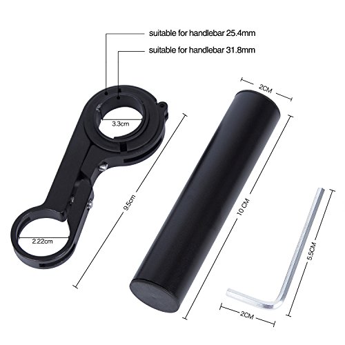 Hakkin Bicycl Extension Cycling Lightweight Carbon Fiber Bicycle Speedometer Phone Holder Mount,31.8MM with Aluminum Alloy Bracket Fits on to Your Bike Handle Bars to Add Extra Storage Space for Bike