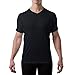 Men's Sweatproof Undershirt | Cotton V Neck T-Shirt with Underarm Sweat Pads | Original Fit | Aluminum-Free Alternative | Black | Large