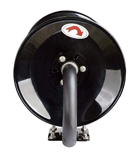 REELWORKS Air-Hose-Reel Retractable Hand Crank Reel 3/8" Inch x 50' Feet 300 PSI / 20 BAR Heavy Duty Steel Construction Locking Spring Max Working Pressure (Hose Not Included) - Thumbnail 6