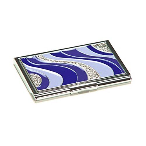 Blue Crystal Wave Business Card Case