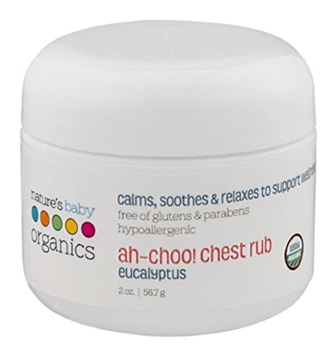 Nature's Baby Organics Ah-Choo! Chest/Cold/Vapor Rub, Eucalyptus, 2 oz. | Soothing Breathing Relief for Babies, Kids, Adults! For Sinus Congestion & Flus| No Harsh Synthetics, Glutens, Parabens